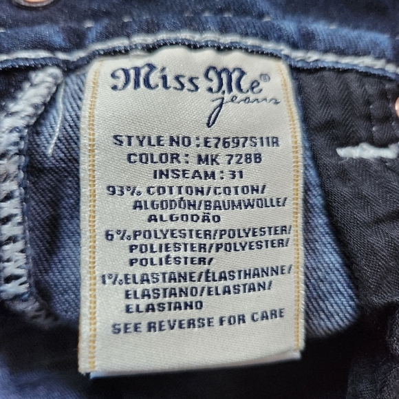 Miss Me Low Rise Signature Skinny Bling Jeans sz 26 - Picture 9 of 11